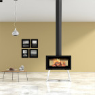 Salamandra a Lenha Linea 85 Duo com Dupla Face Lenheiro - ADF